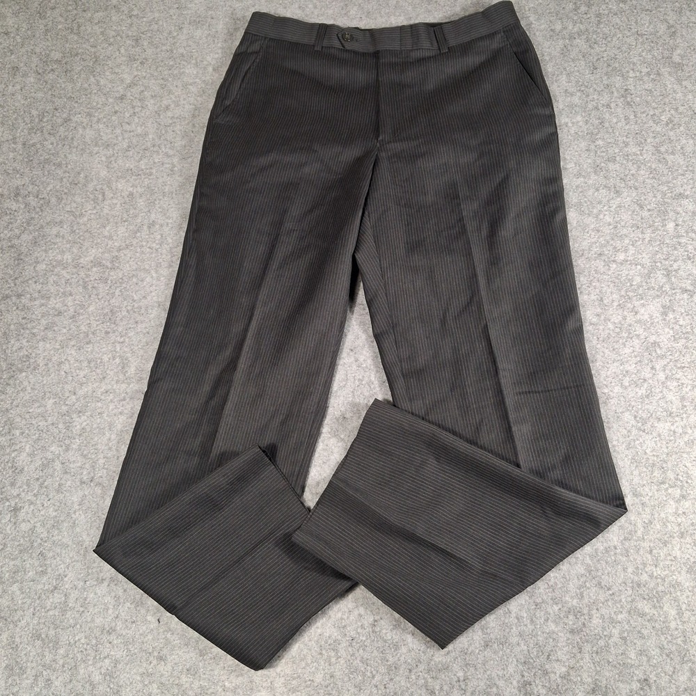 Jones New York Dress Pants Mens‎ 34x31 Gray Pinstripe JNY City Trousers